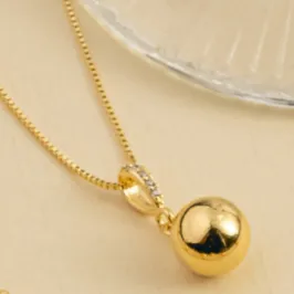 Colar com Esfera com  Elo Cravejado