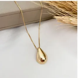 Colar Gota Lisa Banhado a Ouro 18k