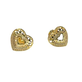BRINCO CORAÇÃO CRAVEJADO IMPORTADO FOLHEADO EM OURO18K