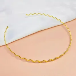 CHOCKER ARO ONDULADA  FOLHEADO EM OURO 18K