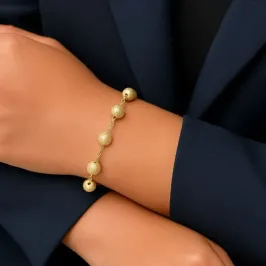 PULSEIRAS  BOLAS CRAQUELADAS FOLHEADA EM OURO 18K