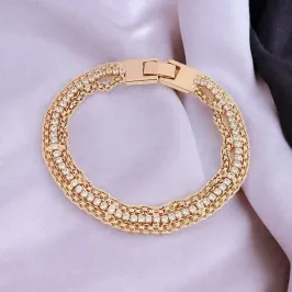 Pulseira Corrente Dupla com Riviera