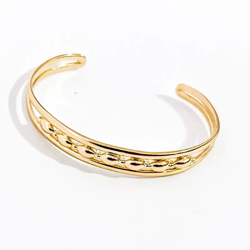 BRACELETE ARO DUPLO REGULÁVEL  COM DETALHE