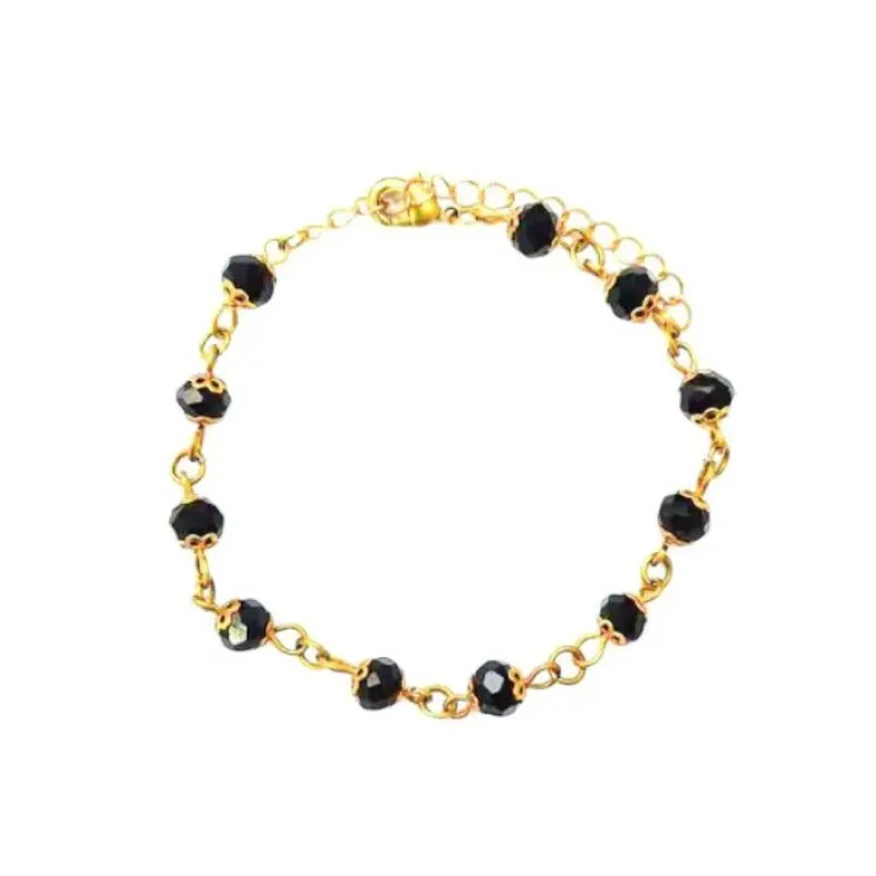 PULSEIRA ZIRCÔNIA PRETA BANHADA EM OURO 18K
