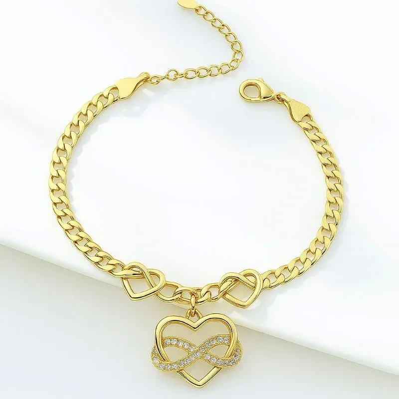 PULSEIRA CORAÇÃO COM INFINITO CORRENTE GRUMET