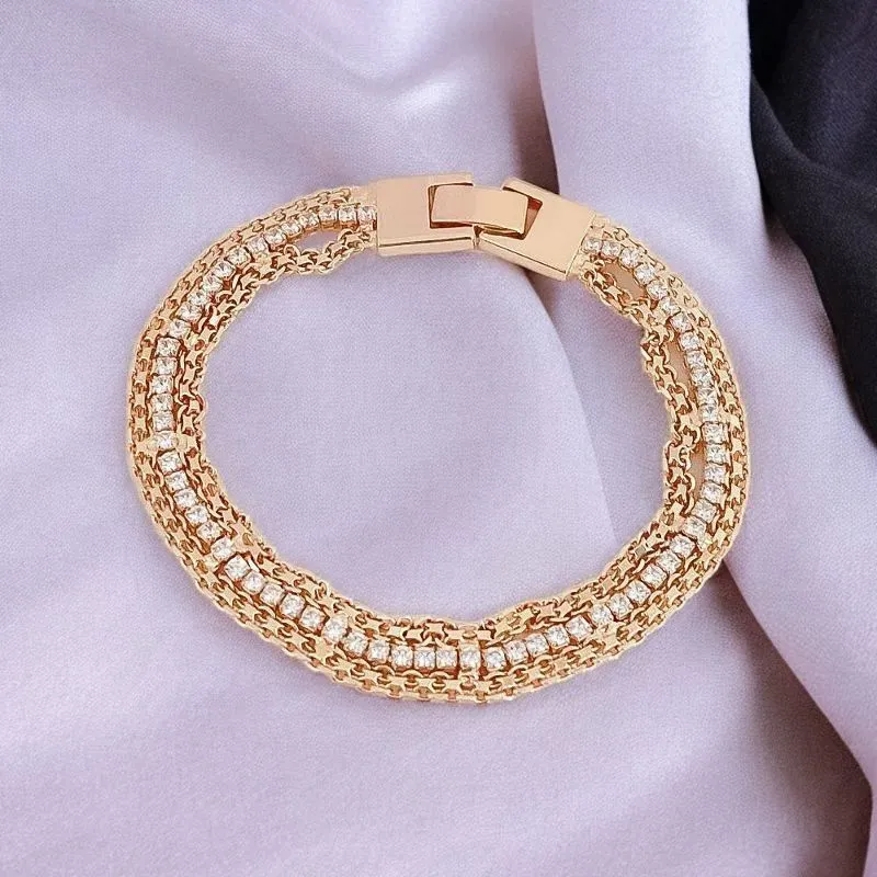 Pulseira Corrente Dupla com Riviera