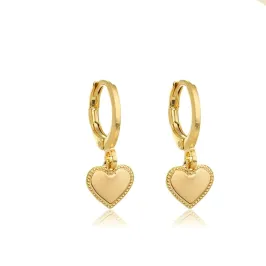 ARGOLINHA PINGENTE CORAÇÃO FOLHEADA EM OURO 18K ARGOLINHA PINGENTE CORAÇÃO FOLHEADA EM OURO 18K