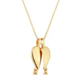 COLAR CORAÇÃO DIVIDIDO COM CASAL DE FILOS BANHADA EM OURO 18K COLAR CORAÇÃO DIVIDIDO COM CASAL DE FILOS BANHADA EM OURO 18K