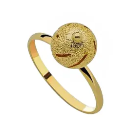 ANEL COM ESFERA SOLITÁRIA FOLHEADA EM OURO 18K ANEL COM ESFERA SOLITÁRIA FOLHEADA EM OURO 18K