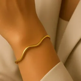 BRACELETE ONDULADO BANHADO A OURO 18K BRACELETE ONDULADO BANHADO A OURO 18K