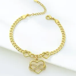 PULSEIRA CORAÇÃO COM INFINITO CORRENTE GRUMET PULSEIRA CORAÇÃO COM INFINITO CORRENTE GRUMET