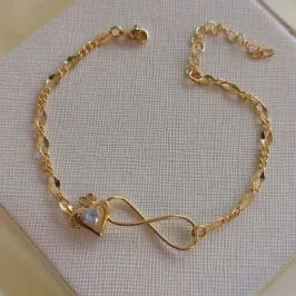 PULSEIRA INFINITO COM CORAÇÃO PULSEIRA INFINITO COM CORAÇÃO