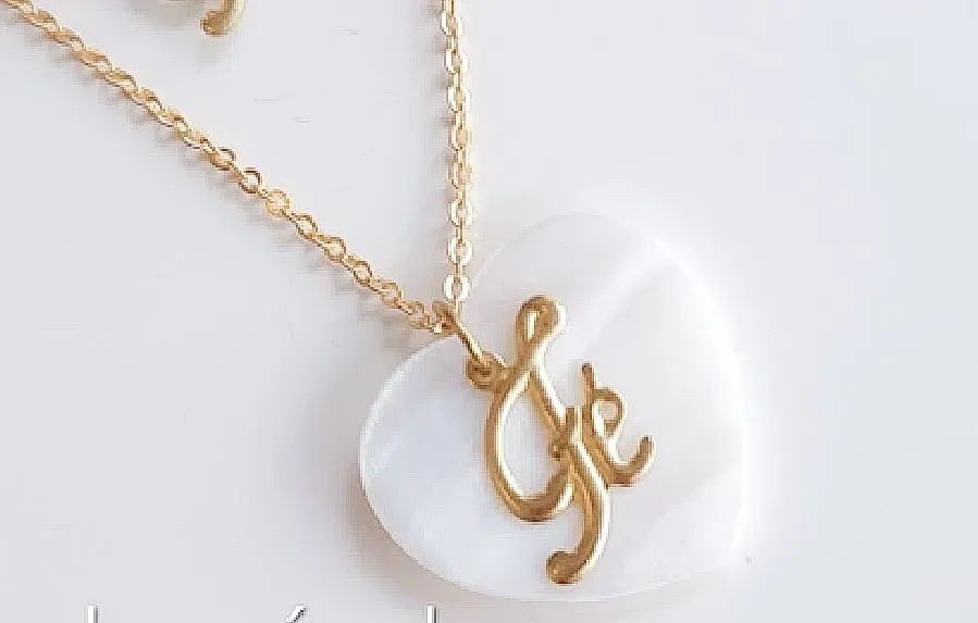 Colar Coração Madrepérola Fé Folheado a Ouro 18k