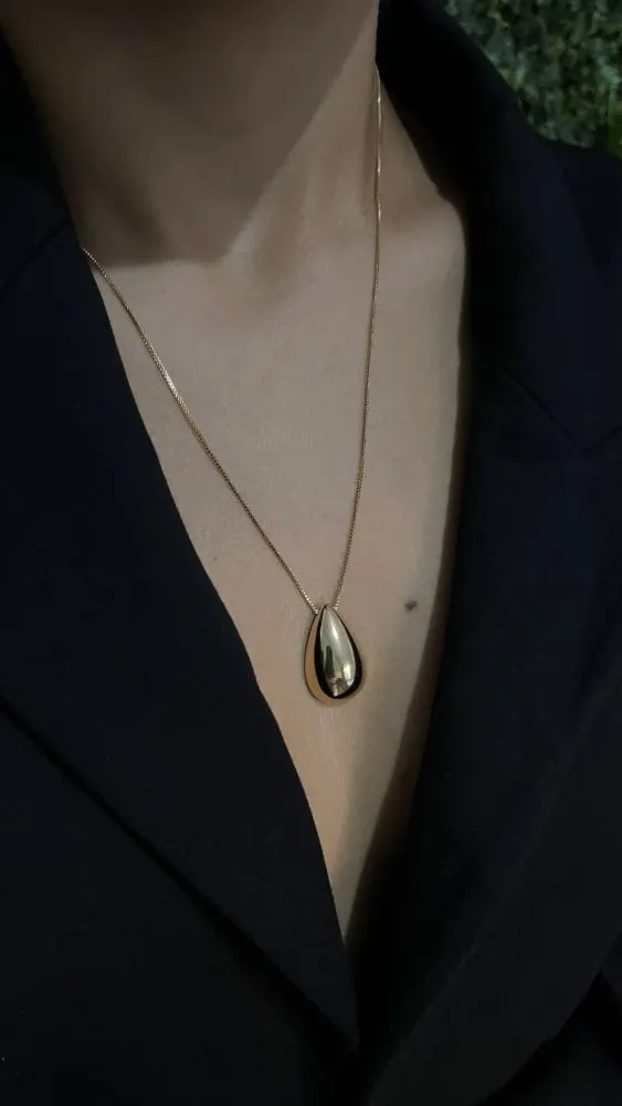 Colar Gota Lisa Banhado a Ouro 18k