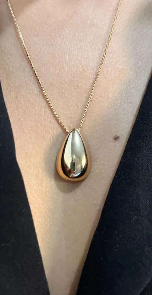 Colar Gota Lisa Banhado a Ouro 18k