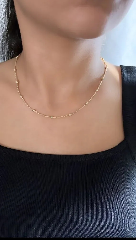Colar Chocker Corrente com Esferas