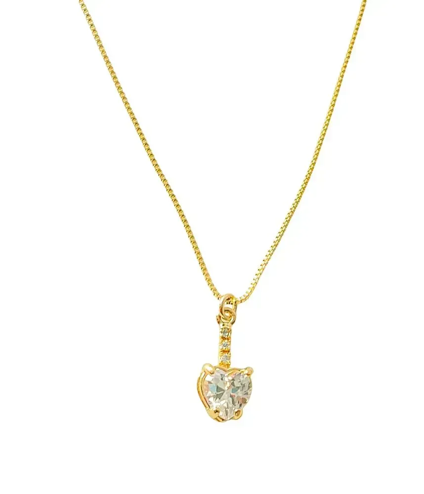 Colar com Zircônia de Coração