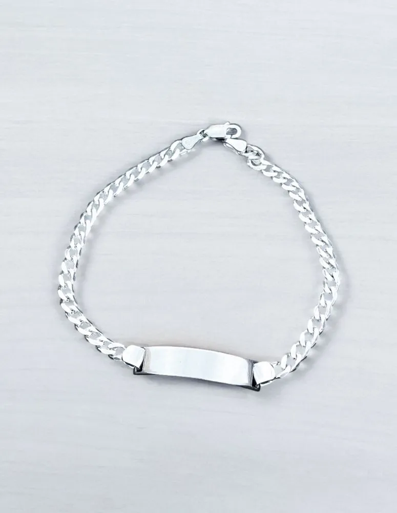 PULSEIRA CORRENTE GROUMET COM PLACA PRATA 5.5G