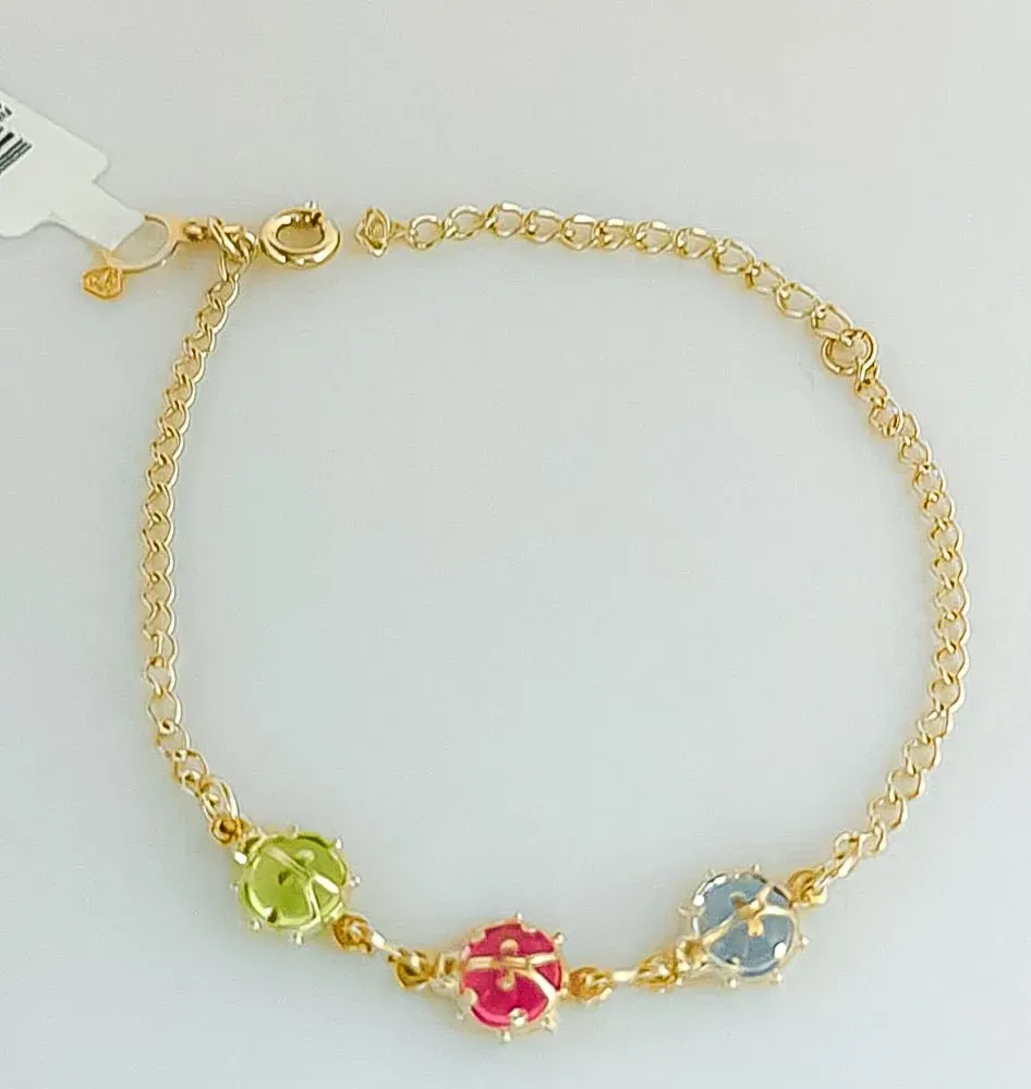 PULSEIRA INFANTIL 03 ZIRCÔNIAS COLORIDAS