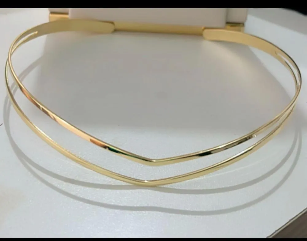 CHOCKER ARO DUPLO  FOLHEADO EM OURO 18K
