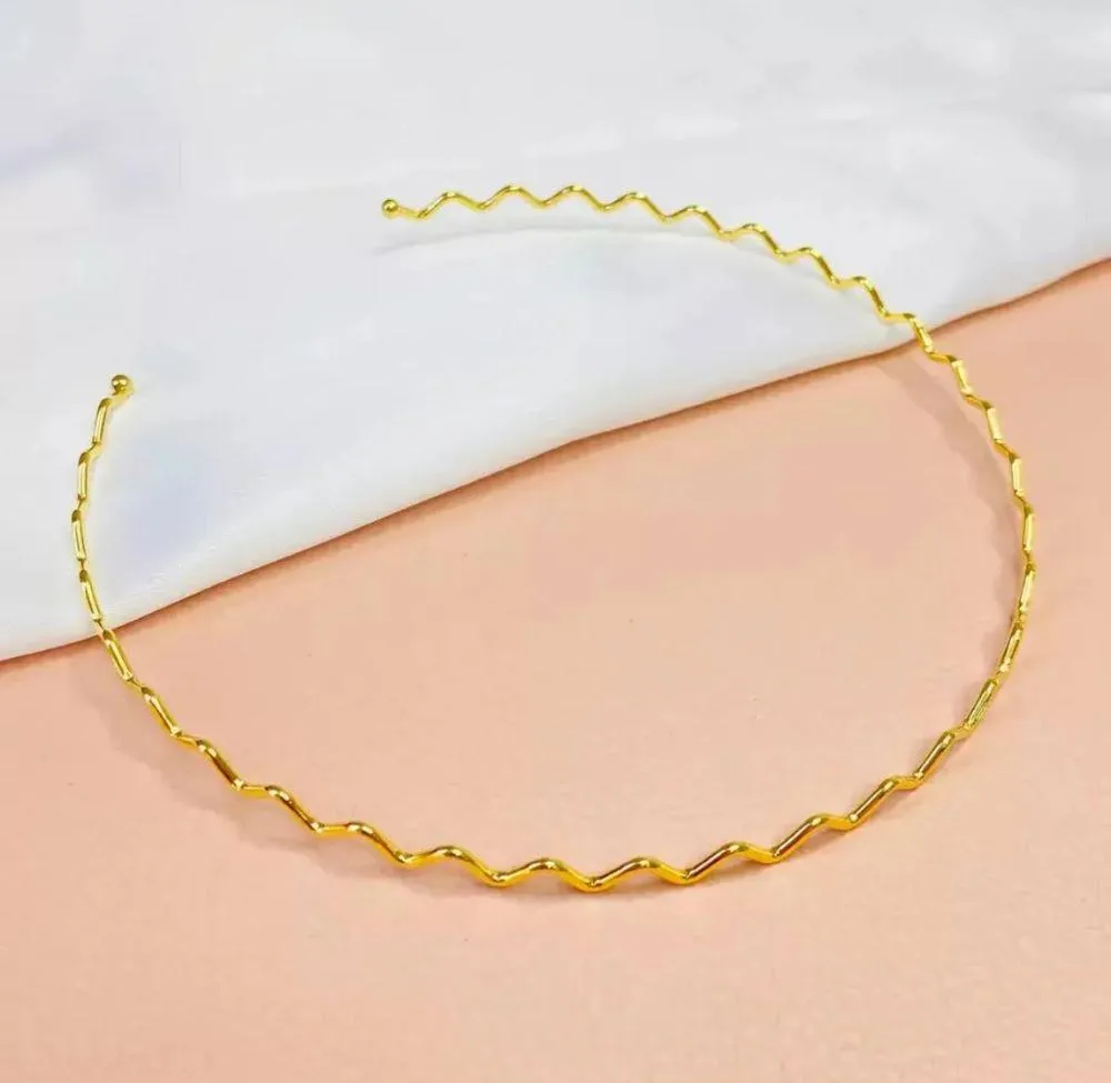 CHOCKER ARO ONDULADA  FOLHEADO EM OURO 18K
