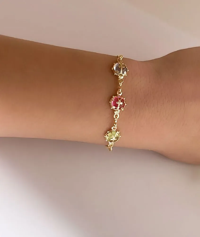 PULSEIRA INFANTIL 03 ZIRCÔNIAS COLORIDAS