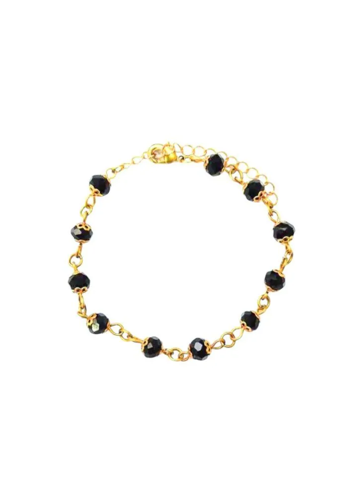 PULSEIRA ZIRCÔNIA PRETA BANHADA EM OURO 18K