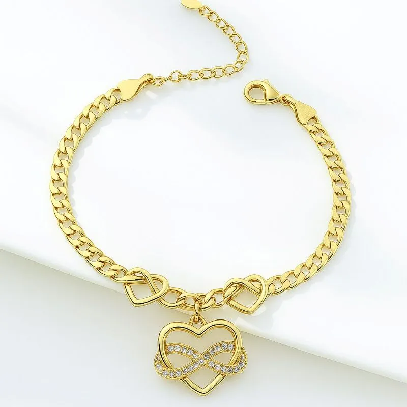 PULSEIRA CORAÇÃO COM INFINITO CORRENTE GRUMET