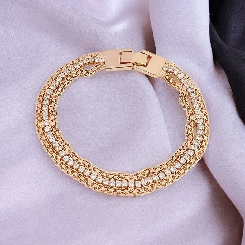 Pulseira Corrente Dupla com Riviera
